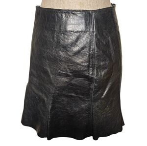 Black 100% Leather Mini Skirt - Women's Size 4 - Indie Sleaze Grunge